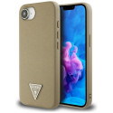 Guess Guess Grained Triangle MagSafe case for iPhone 16e - brown