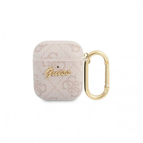 Guess Guess 4G Script Metal Collection Case for AirPods 1 / 2 - Pink