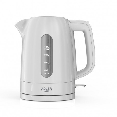 Adler Kettle | AD 1380w | Electric | 2200 W | 1 L | Polypropylene | 360 rotational base | White