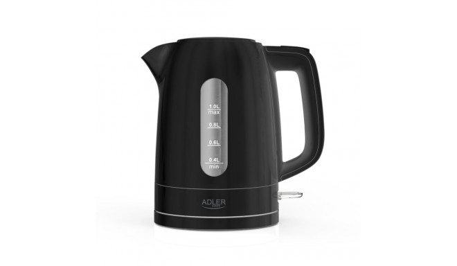 Adler Kettle | AD 1380b | Electric | 2200 W | 1 L | Polypropylene | 360 rotational base | Black