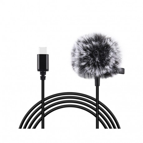 Jack Puluz tie microphone with clip PU425 1.5m USB-C