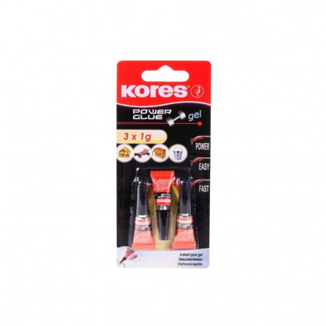 Liim Kores Power glue - gel, 3 tk, 1g