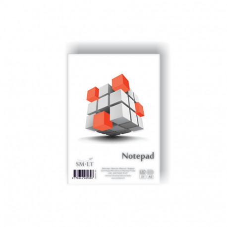 Märkmeplokk liimköites SMLT A5 50l, ruuduline (2 tk)