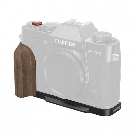 SmallRig 5666 L-Shaped Mount Plate with Wooden Handle for FUJIFILM X-T30 / T30 II / T30 III Black