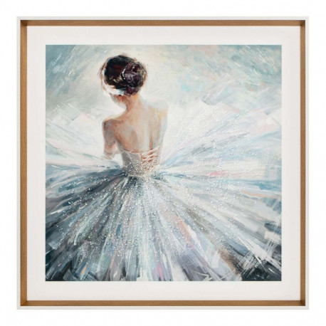 Wall art 80x80cm, ballerina with crystals