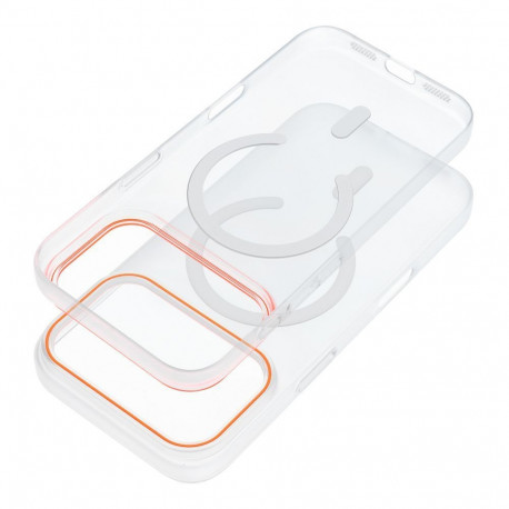 Case for Oppo Reno 14F Go Orange compatible with MagSafe transparent