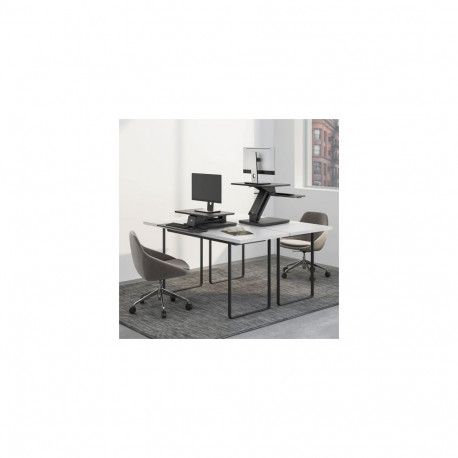 Maclean Desktop Stand for Keyboard, Monitor or Laptop, Gas Spring, Standing Up, Black, MC-882