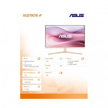 VU monitor VU279CFE-P 27inch IPS 100Hz HDMI USB-C 15W
