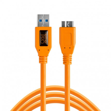 USB Cable - Tether Tools Pro USB 3.0 Micro-B 4.6m High-Visibility Orange