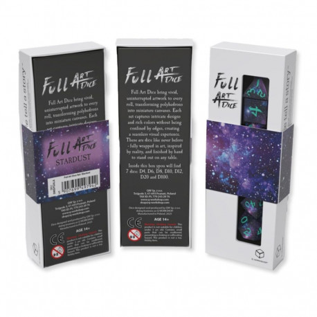 Gaming Dice Set - Q-WORKSHOP Full Art Dice™ Stardust 7 Dice Set