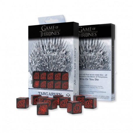 Tabletop Game - Game of Thrones Targaryen Dice Set 10xD6 Black/Red
