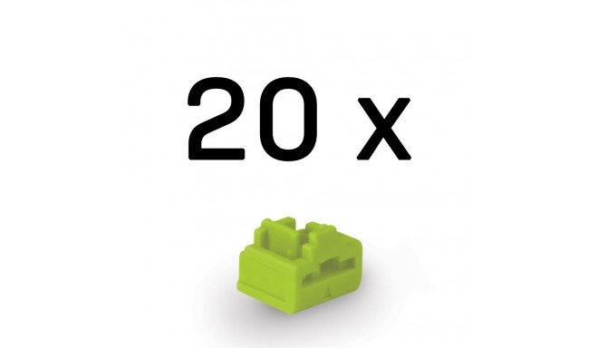 Networking Accessory - LINDY RJ45 Port Blocker, ABS Green, 20 Pcs