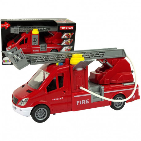 punane tuletõrjeauto veega helid ja tuled