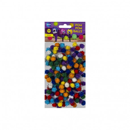 Pompom ball 25mm, 50pcs, mixed colours / OPP bag