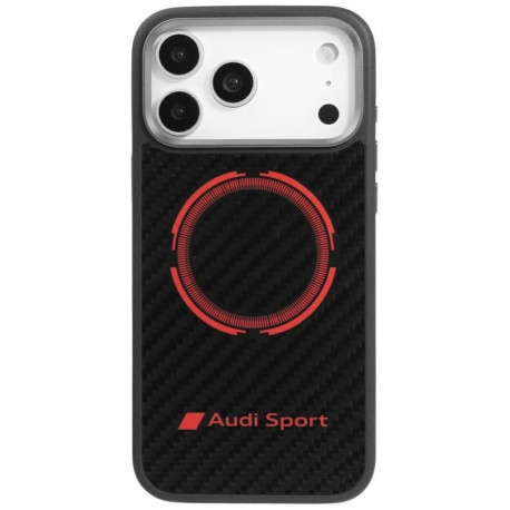 Audi Audi RSQ Carbon Fiber Sport Red Circle MagSafe Case for iPhone 17 Pro Max - Black
