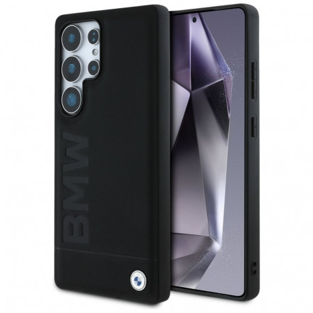 BMW BMW Leather Big Wordmark Case for Samsung Galaxy S25 Ultra - Black