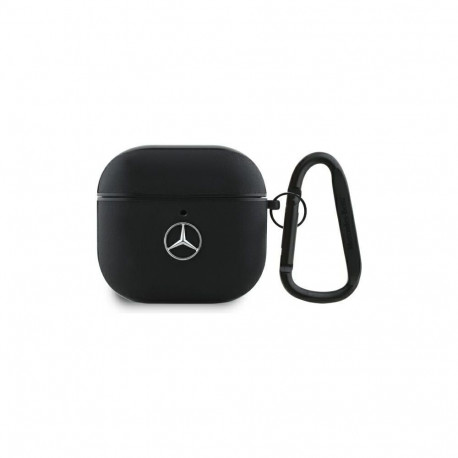 Mercedes-Benz Mercedes MEA4CSLBK AirPods 4 cover black/black Leather Metal Logo