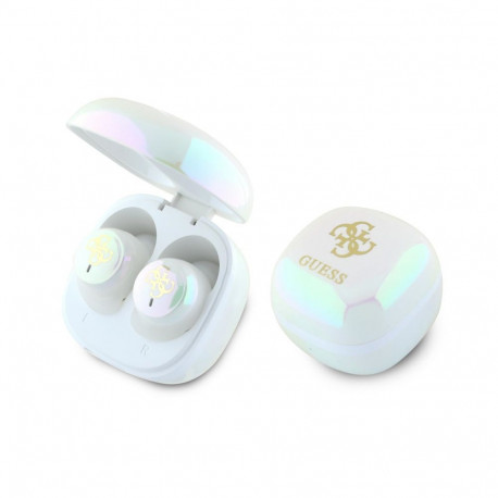 Guess Guess Bluetooth headphones GUTWSJ144ESH TWS + docking station white/white Iridescent 4G Printe