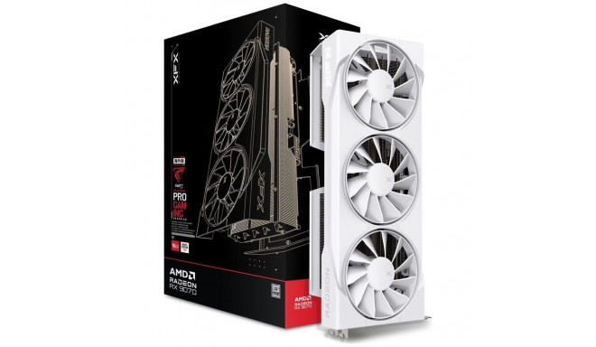XFX Swift Radeon RX 9070 OC valge kolme ventilaatoriga gaming 16GB GDDR6 graafikakaart
