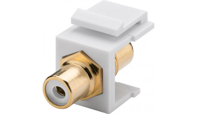 Keystone Module for connecting two CINCH cables, width 16,2 mm