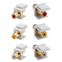 Keystone Module for connecting two CINCH cables, width 16,2 mm