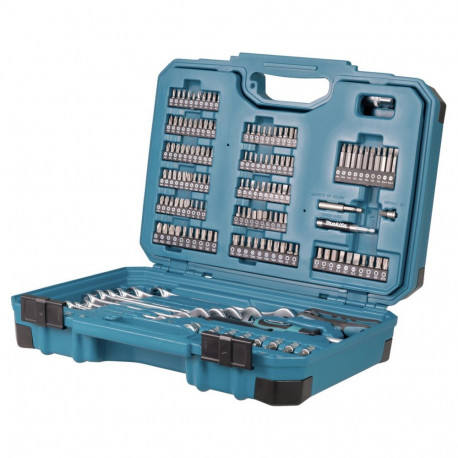 Tööriistakomplekt E-17980 231-osaline kahe padrunvõtmega 1/4" ja 1/2" kohver, sinine