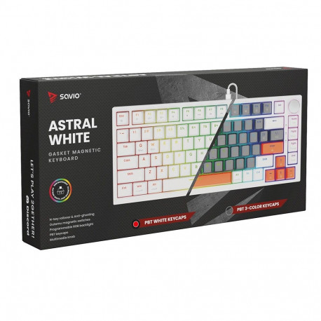 Savio ASTRAL WHITE JADE valge mänguklaviatuur USB QWERTY US International