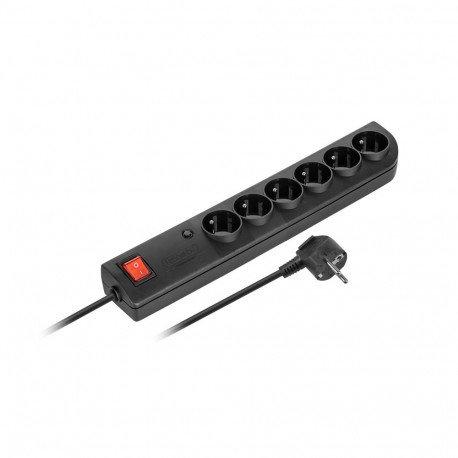 Ülepingekaitsmega pikendusjuhe PSF4-601-2 6xZ/U 1,5m, must