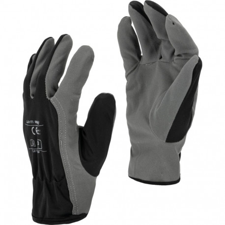 Rękawice ze skóry synt. szare l271508p, karta, "8", ce,lahti