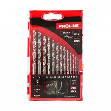Wiertła do metalu hss din338 szlif. szt.13(2-8mm) proline