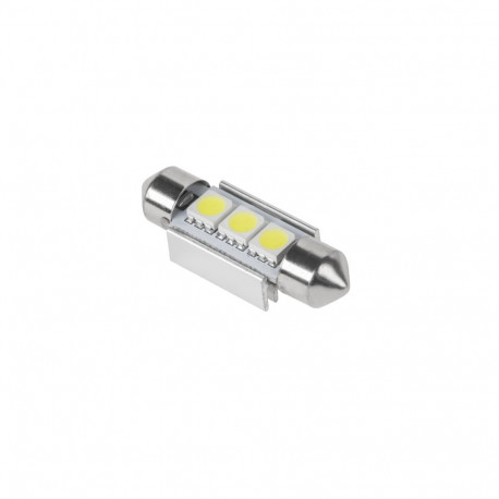 LED auto pirn (Canbus) SV8,5 11x36mm 3x5050 SMD, valge (2 tk.)