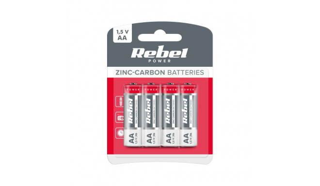 REBEL R6 tsink-süsinikpatarei 4 tk/pk