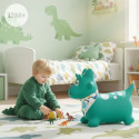 Skoczek gumowy dla dzieci DINO 59 cm zielony z bandaną do skakania z pompką