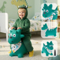 Skoczek gumowy dla dzieci DINO 59 cm zielony z bandaną do skakania z pompką