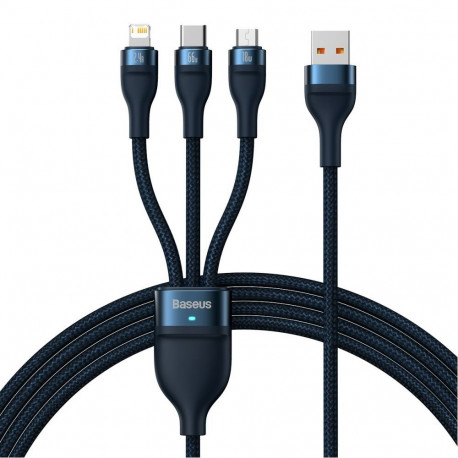 Baseus Baseus Flash Series 3in1 Fast Charging Cable USB-A to USB-C / Micro-USB / Lightning 66W 480Mb