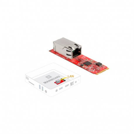Konverter M.2 Key B+M Stecker zu 1 x RJ45 2,5 Gigabit LAN Port horizontal
