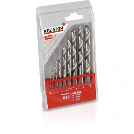 Drill set HSS for metal 1 - 10mm (10pcs.) Kreator