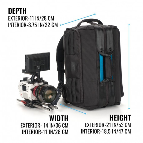 Camera Backpack - Tenba Cineluxe v2 21" Padded Gear Storage Black
