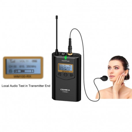 Wireless Microphone - Comica CVM-WM100 Dual-Channel Receiver Real-Time Monitoring