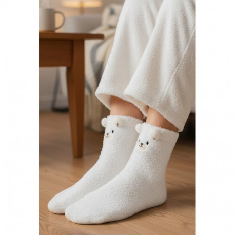 SOKISAHTEL STELLA valged pehmed karuga sokid 444