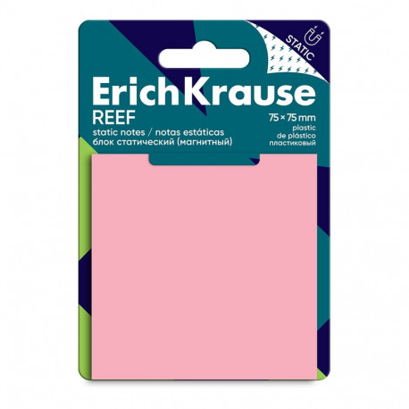 Static notes ErichKrause REEF, 75х75 mm, 50 sheets, pink