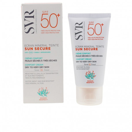 SVR LABORATOIRE DERMATOLOGIQUE SUN SECURE ecran mineral teinte peaux sèches SPF50+ 60 gr