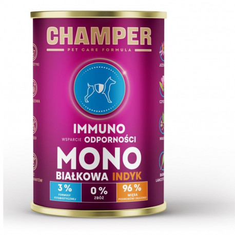 Dog Food - CHAMPER Immuno Turkey Wet Adult Dog Food 400g