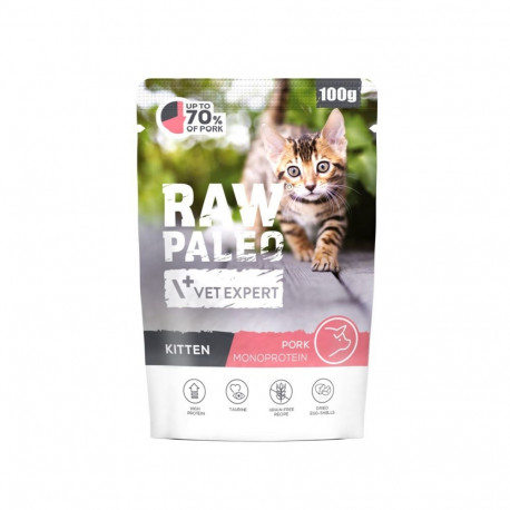 Cat Food - VetExpert Raw Paleo Kitten Pork Wet Food 100g