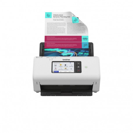 Document Scanner - Brother ADS-4700W ADF, 80ipm, 600x600 DPI, Black
