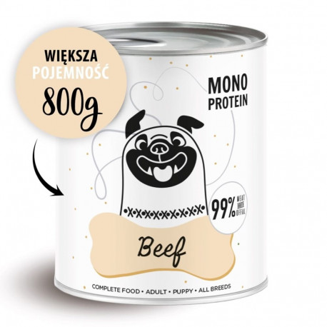 Dog Food - PAKA ZWIERZAKA Pepe Beef Wet Food 800g Chicken-Free Gluten-Free