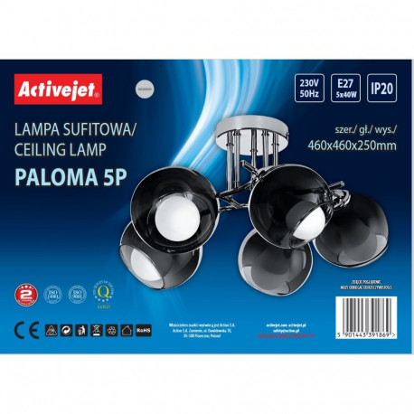 Lighting Fixture - Activejet AJE-PALOMA 5P E27 200W Pendant Lamp Silver