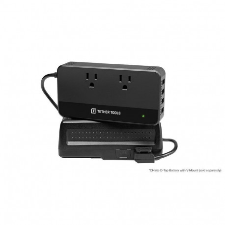 Power Adapter - Tether Tools ONsite D-Tap to AC Power Converter Black