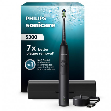 Electric Toothbrush - Philips Sonicare 5300 Adjustable Speed, Timer, Pressure Sensor, Black