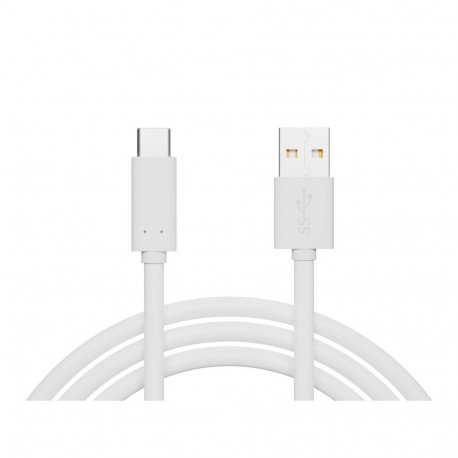 66-178# usb 3.0 a - usb-c 2m valge kaabel ripatsiga